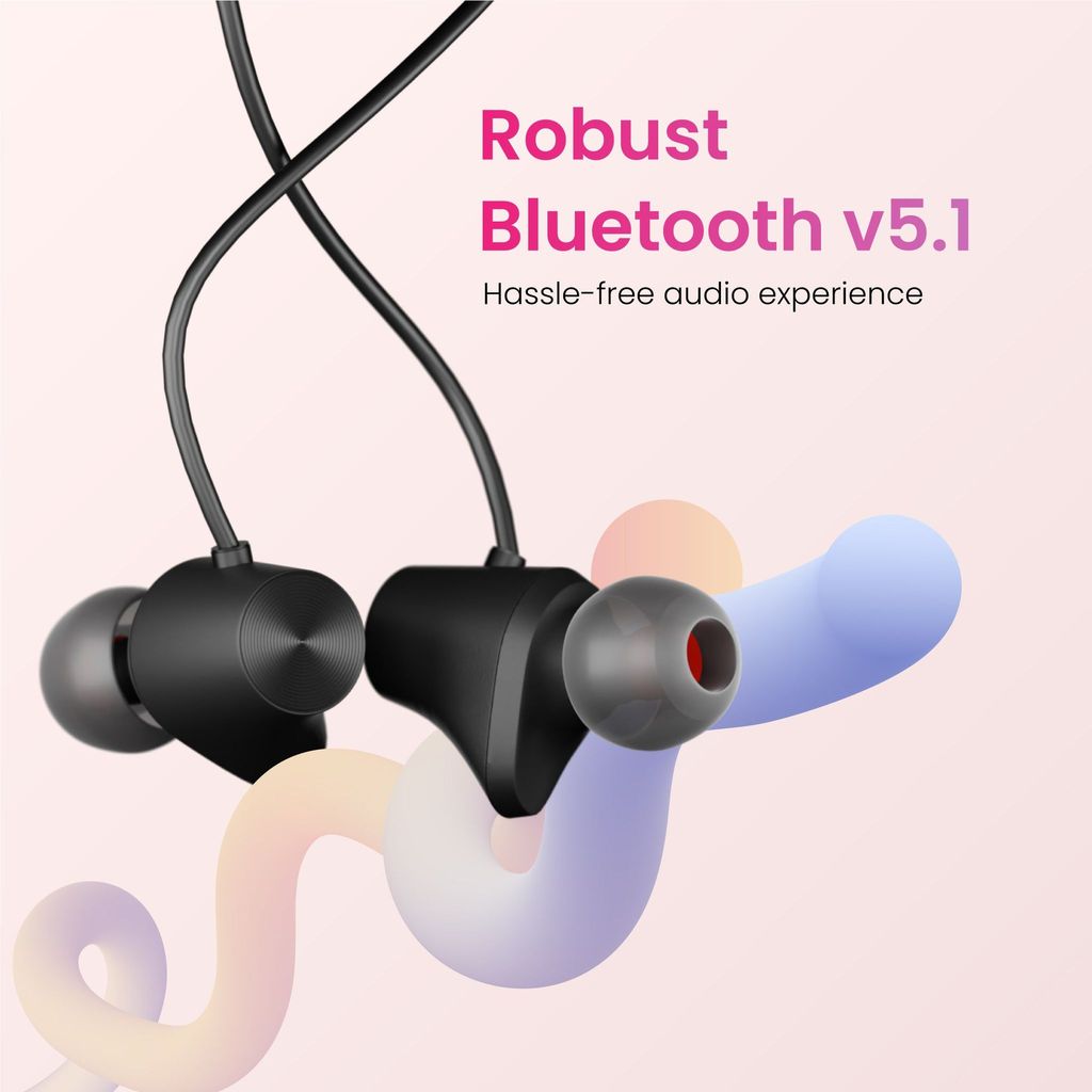 Hammer Twist In-Ear Bluetooth Neckband With Upto 14 Hours Playback view 2