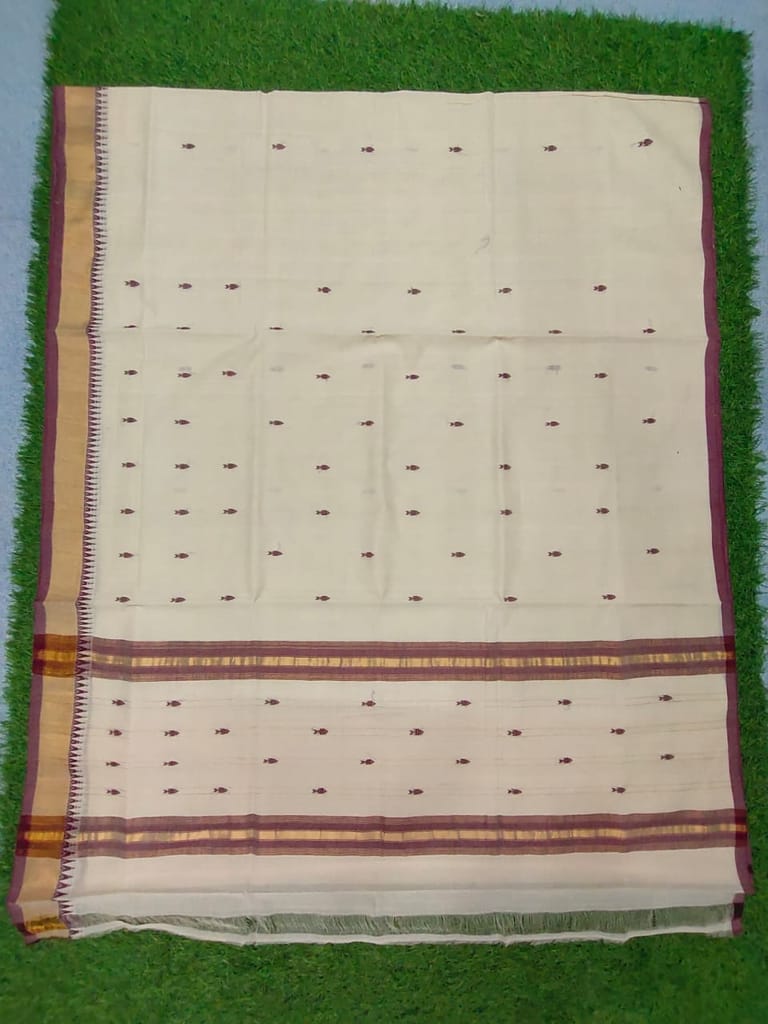 ADIVARAPUPETA FISH BUTTA COTTON SAREE view 2
