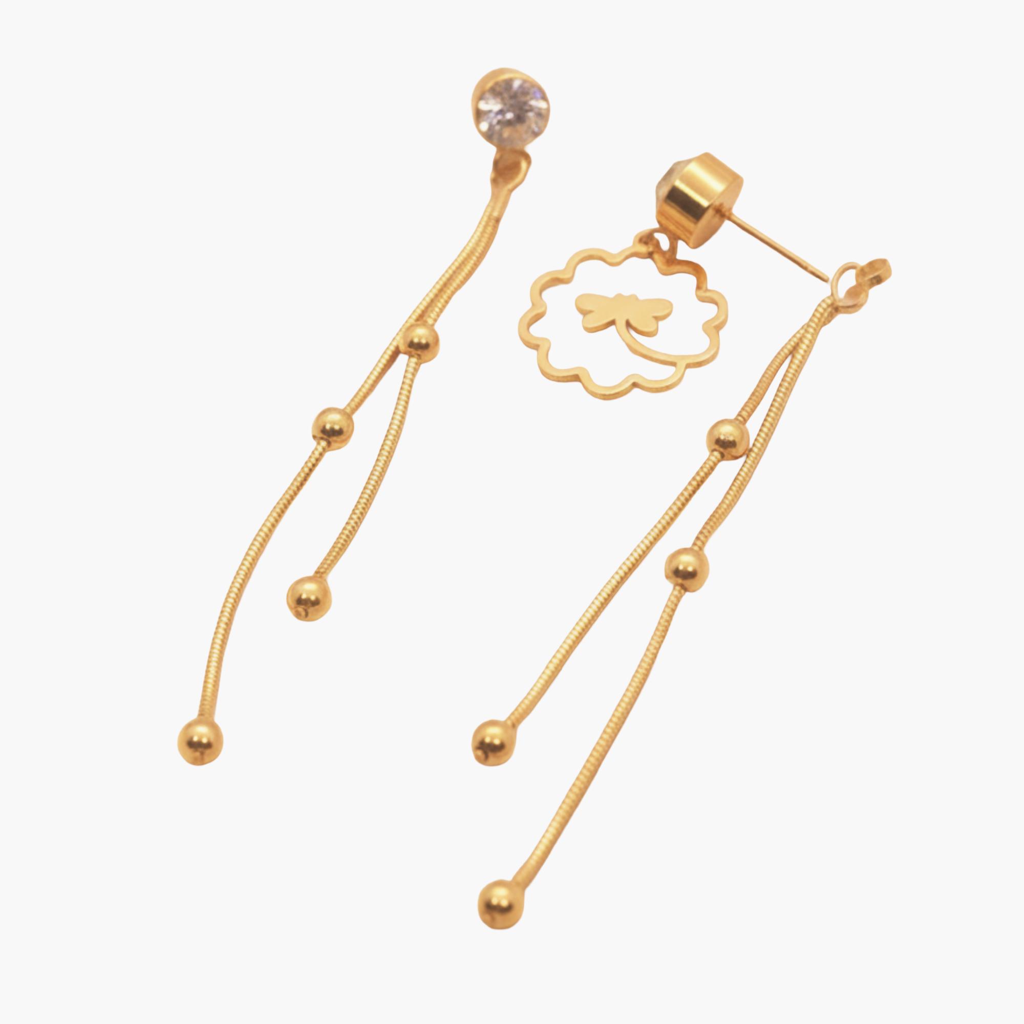 KAYYA21 Gold-Plated Dangle Earrings for Women Anti-Tarnish & Lightweight view 2