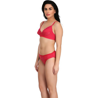 Empisto Branded Pink Color Cotton Fabric Lingerie Set view 2