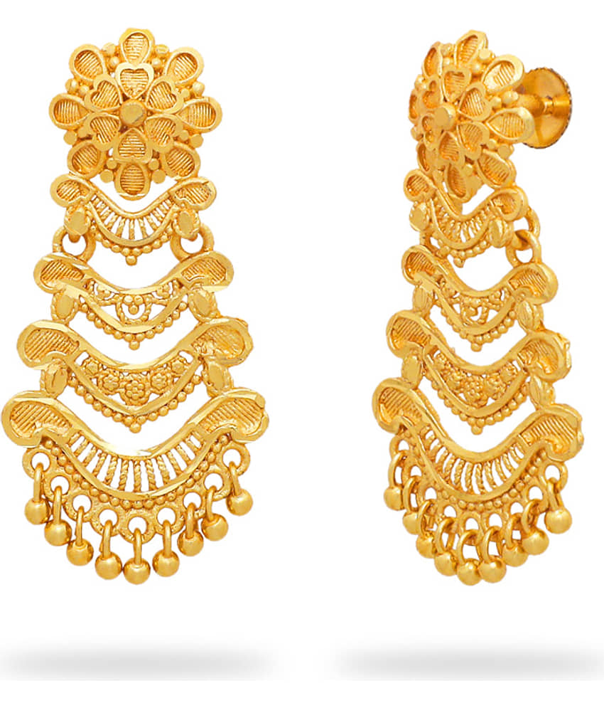 LUV FASHION Golden Chandbalis Earrings ( Pack of 1 ) view 2