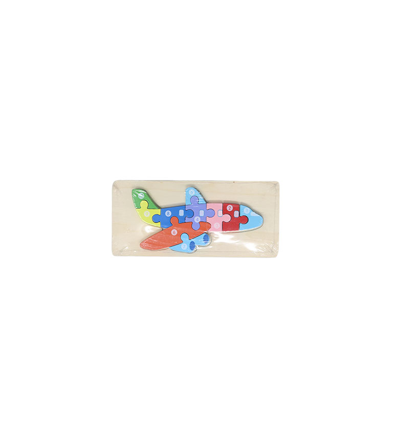 Handcrafted Wooden Airplane Number Jigsaw Puzzle view 2