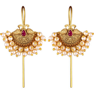 Vivastri Twinkling Bejeweled ear cuff Earring for Women and Girls[VIVA2668ERG-RED] view 2