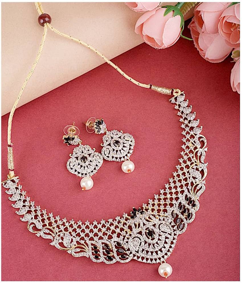 Navya Collections Alloy Black Contemporary/Fashion Necklaces Set Choker view 2
