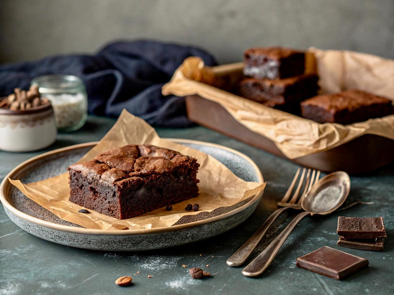 Dark chocolate fudge brownie
