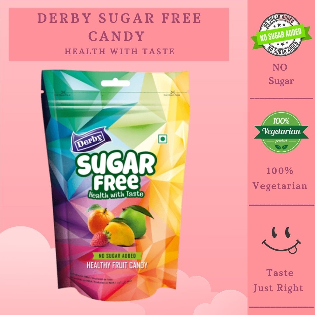 Derby Sugar Free Candy Standy Pouch Pack Of 5 - 400g No Sugar Candy, Return Gift, Birthday gift, Candy lovers, Candy pack view 2