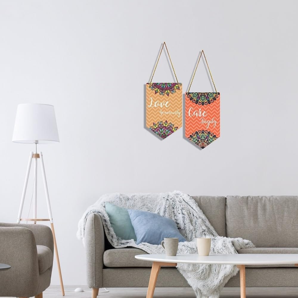 Charmor Love Generously Care Decorative Wall Hanger for Living Room | Bedroom | Office | Gift | Home Decoration | Home Decor Items (WH3510, Set of 2) view 2