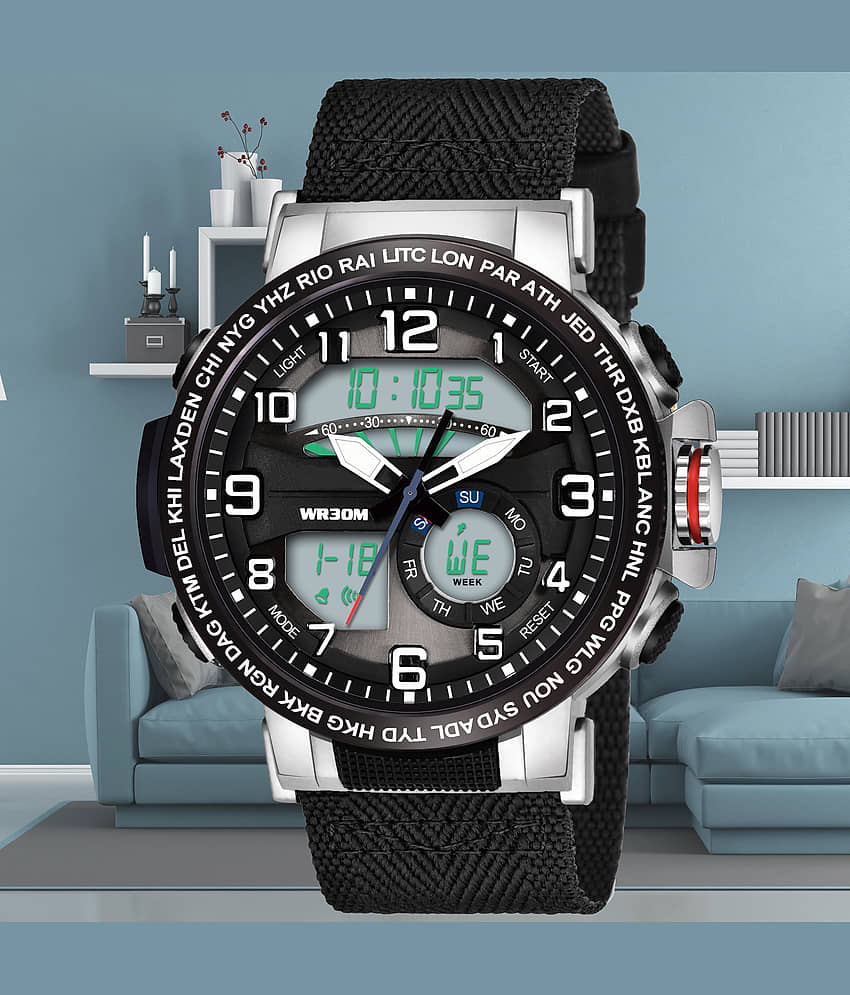 Harbor Black Fabric Analog-Digital Men's Watch view 2