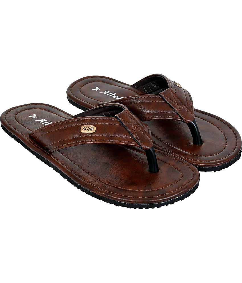 Altek Brown Men's Thong Flip Flop view 2