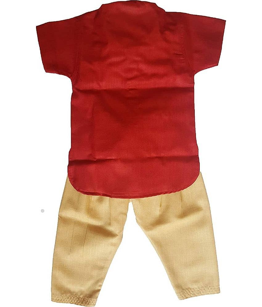 little PANDA Boys Linen Blend Ethnic Kurta and Pyjama Set view 2