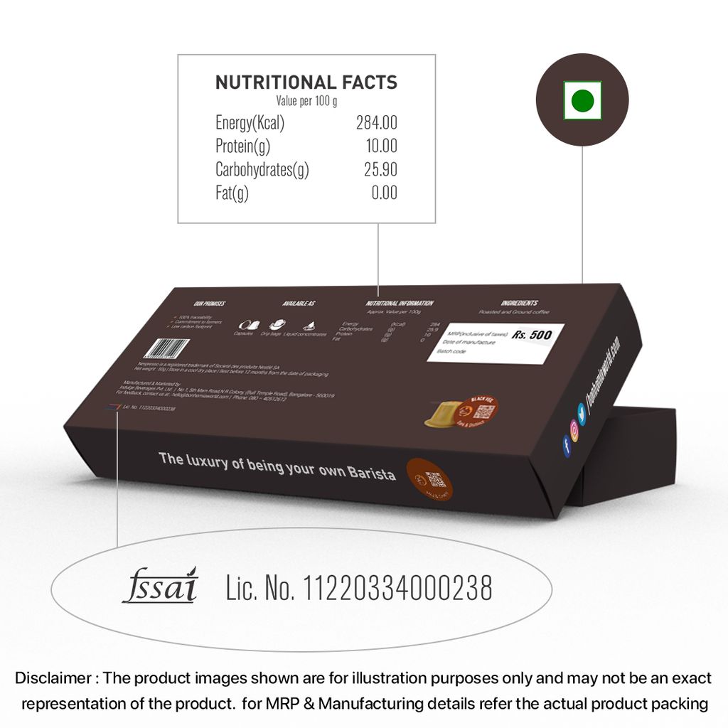 Black Veil Espresso Pods - Intensity 7/10 | Nespresso Compatible | Dark French Roast | Premium AAA Grade Beans | Aluminum Capsules view 2