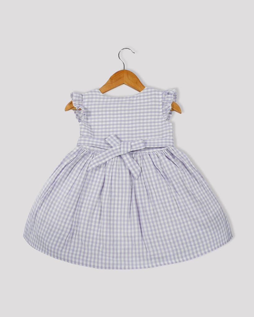 BAMBEE Checkered Petter Pan Collar Frock view 2