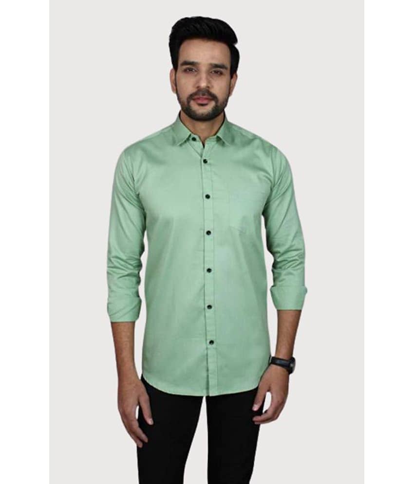 Springberry - 100% Cotton Slim Fit Sea Green Men's Casual Shirt ( Pack of 1 )