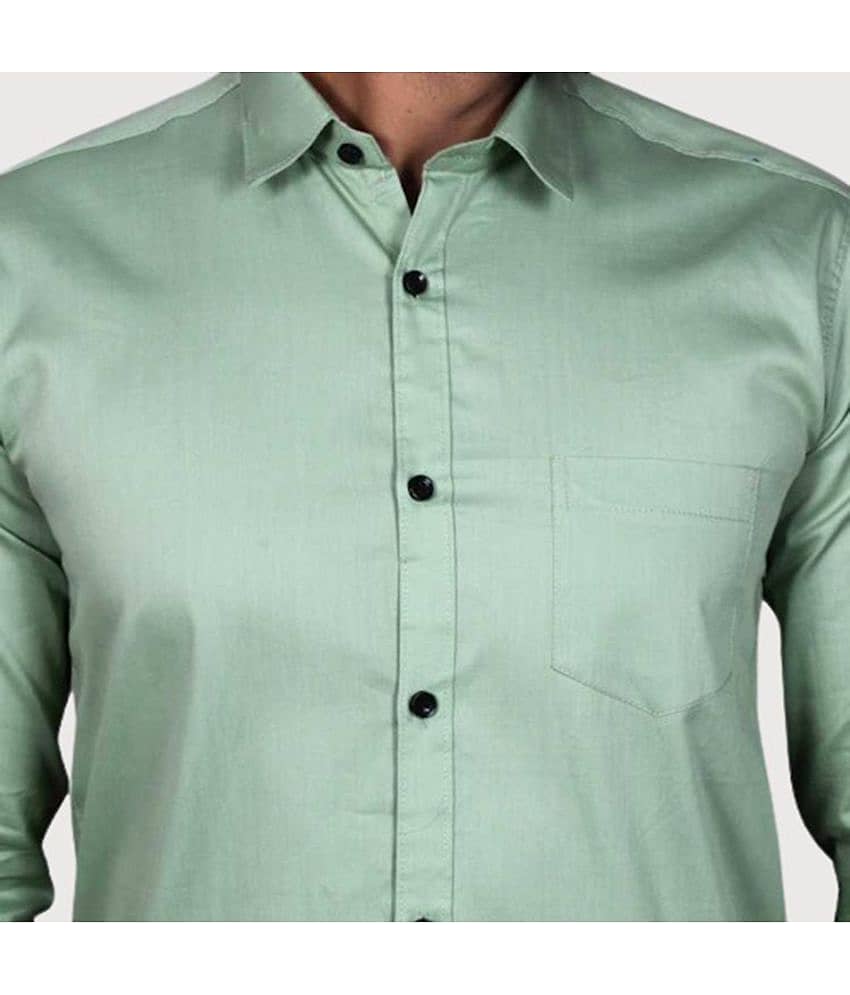 Springberry - 100% Cotton Slim Fit Sea Green Men's Casual Shirt ( Pack of 1 ) view 2