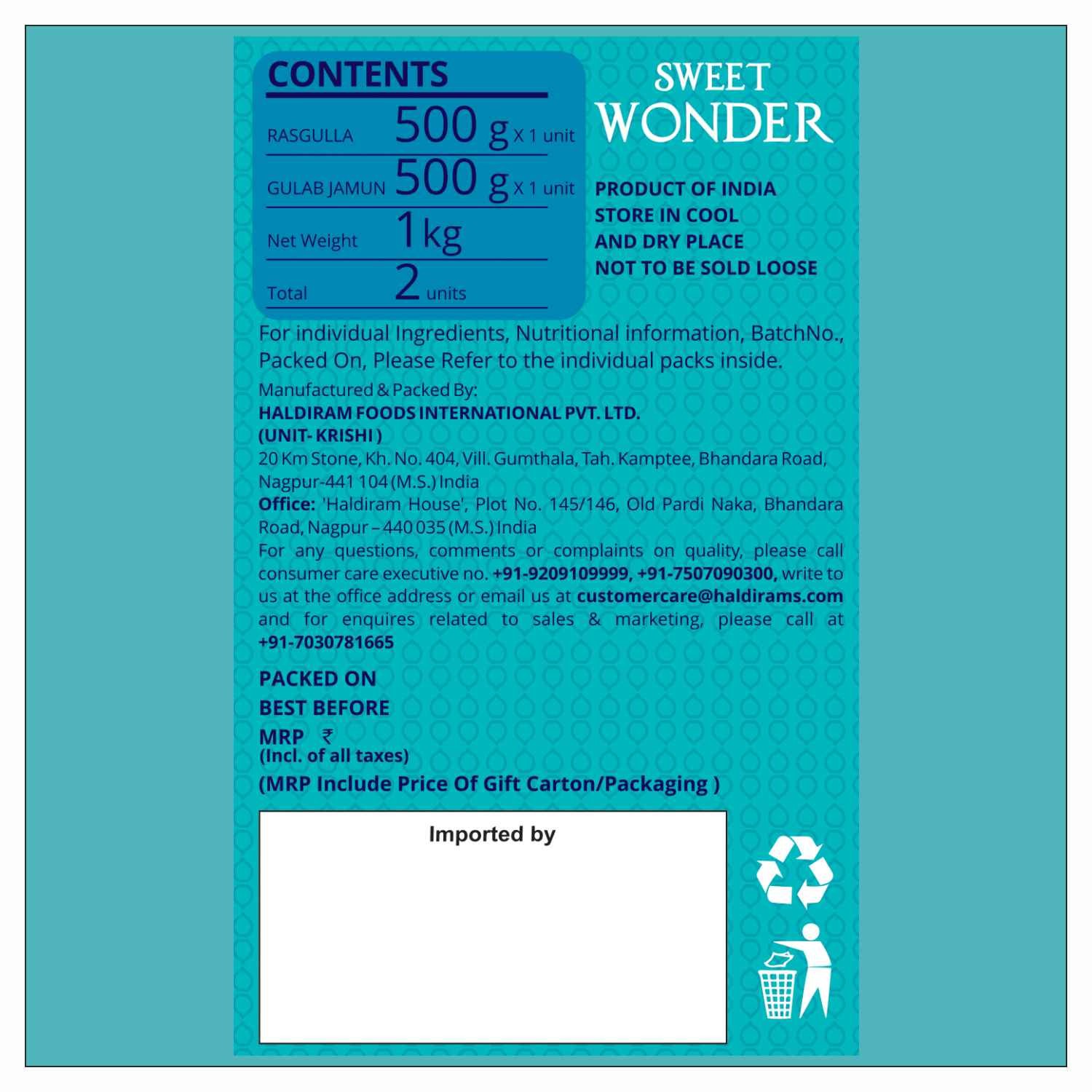 Haldiram's Sweet Wonder Tin Sweets - 1 Kg - Pack of 12 view 2