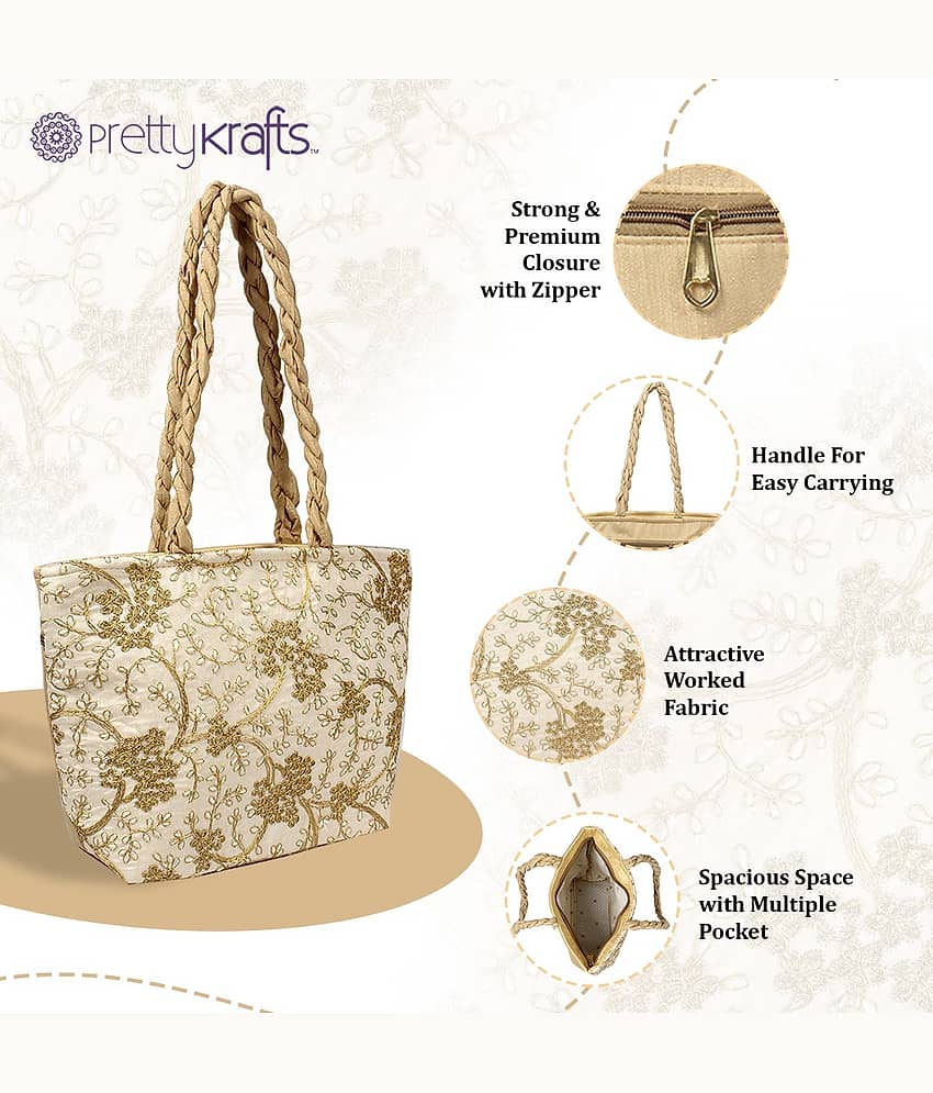 PrettyKrafts Gold Shopping Bags - 2 Pcs view 2