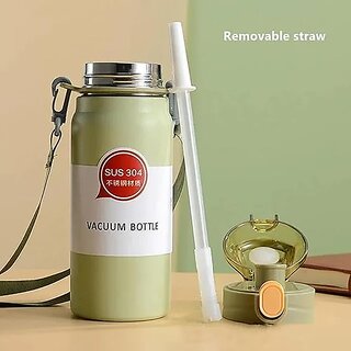 Stainless Steel Water Bottle |Double Wall Vacuum Insulated Water Bottle | BPA Free | Leak Proof | Food Grade | Easy to Carry | for School Boys & Girls | Office | Gym | Sports [ 800ML ] Green view 2