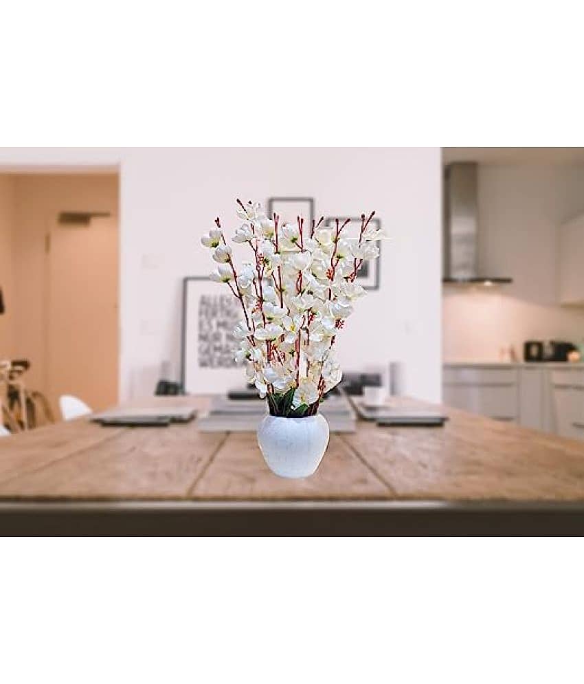 REAL PBR - White Cherry Blossom Artificial Flower ( Pack of 1 ) view 2