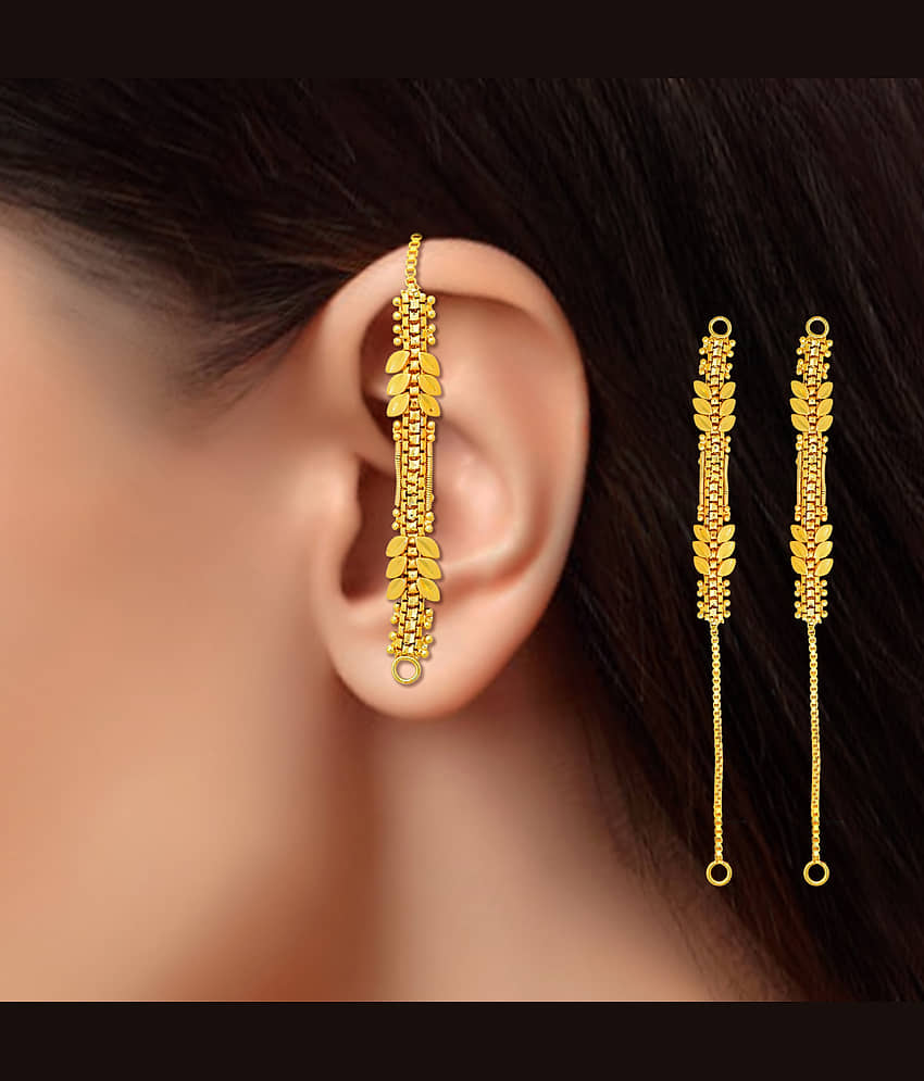 Drashti Collection Golden Ear Chain Earrings ( Pack of 1 )