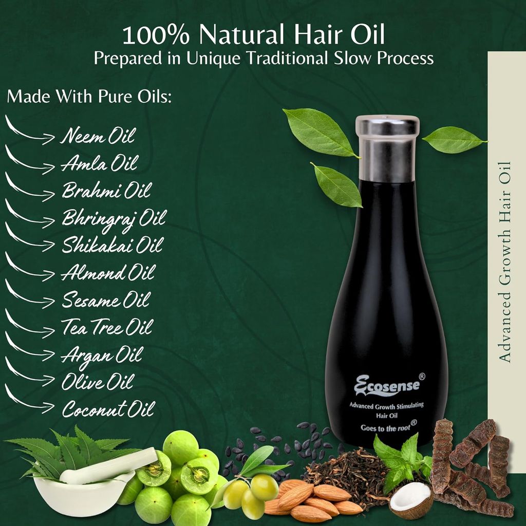 Ecosense Advance Growth Hair Oil | Ayurvedic Formula with Natural Herbs, (100ml) view 2