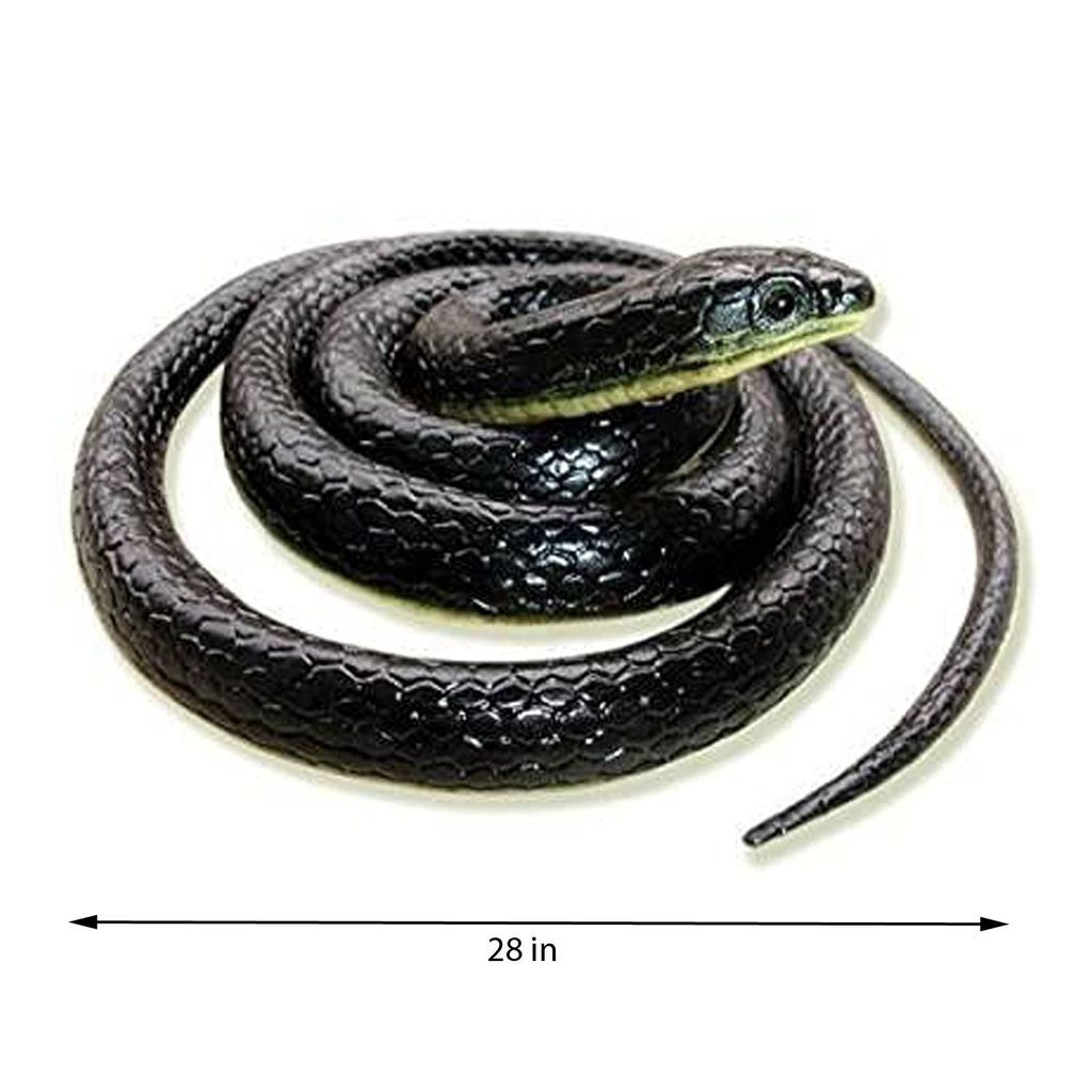 Salvus APP SOLUTIONS Rubber Snake Toy with Realistic Look for Playset, Pranks, Halloween Party Decoration, Garden Props (28 Inch_Black) view 2