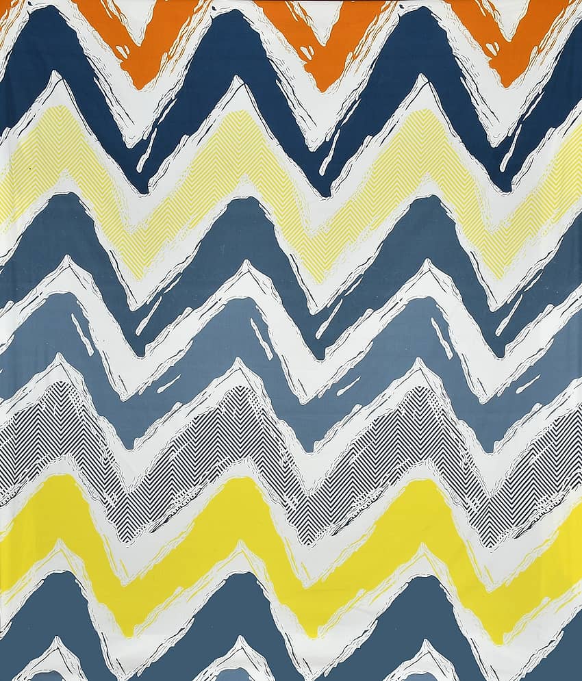 SHOMES Cotton Horizontal Striped Diwan Set 8 Pcs - Multi view 2