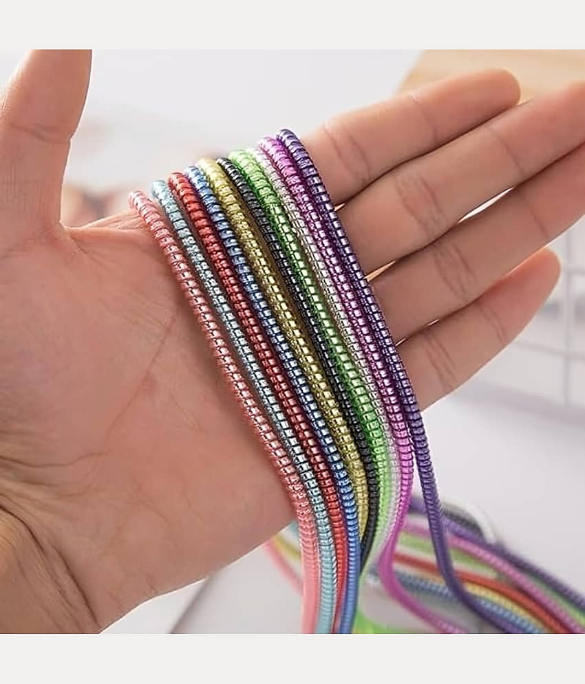 Multi Deal Metallic Finish Cable Spiral Protector/Wire Repair/Pet Cord Protector, Cable Wrap/Cover for Charging Cable (Pack of 2) view 2