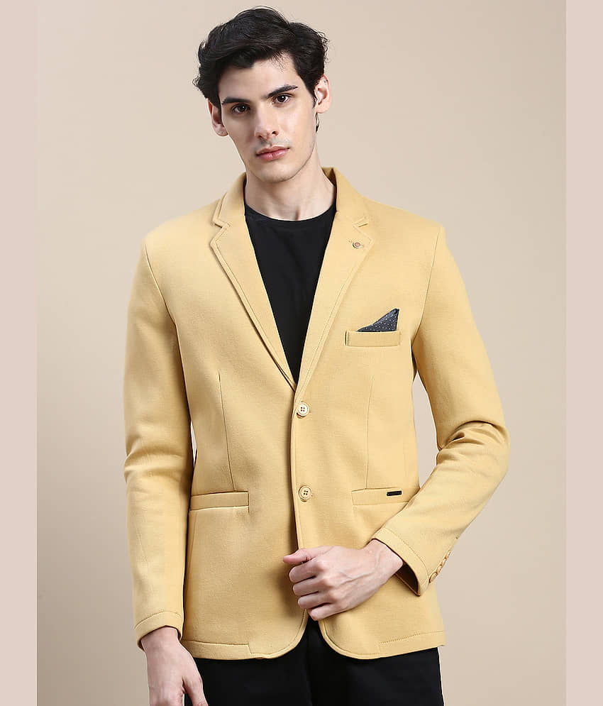 Showoff Cotton Blend Men's Blazer - Mustard ( Pack of 1 ) view 2