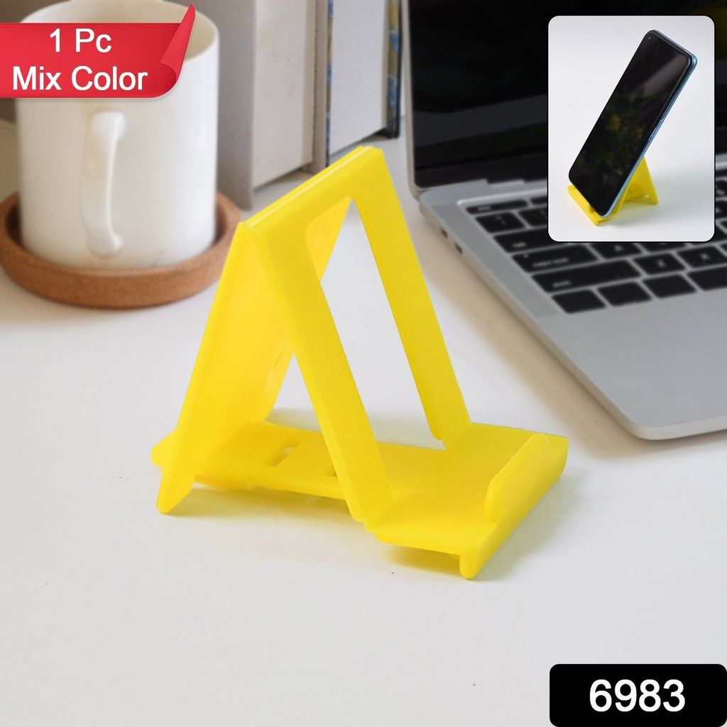Adjustable Foldable Plastic Mobile Phone Stand (1 Pc / Mix Color) view 2