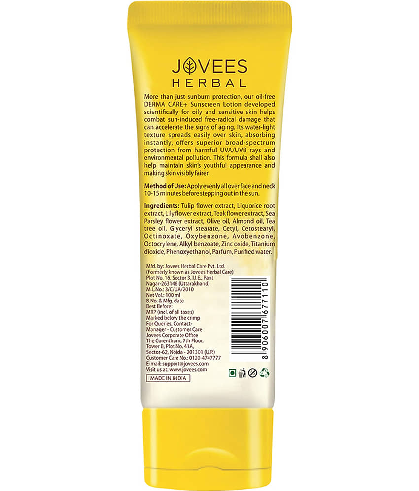 Jovees Herbal Sun Derma Care Lotion SPF 50 PA+++ Broad Spectrum For Oily Skin 100ml (Pack of 1) view 2