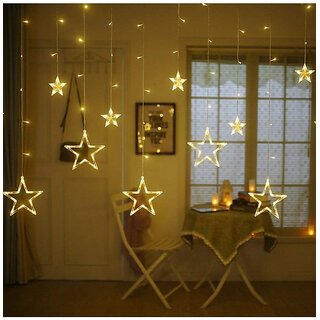 DAYBETTER Star Curtain Lights 12 Stars,108 String Led Light 2.5 Meter for Christmas Decoration view 2