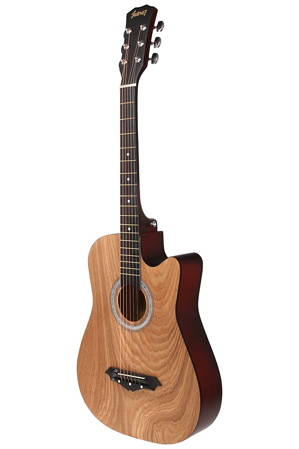 Juârez JRZ38C/ASH 6 Strings Acoustic Guitar 38 Inch Cutaway, Right Handed, Ash with Bag, Strings, Picks and Strap view 2