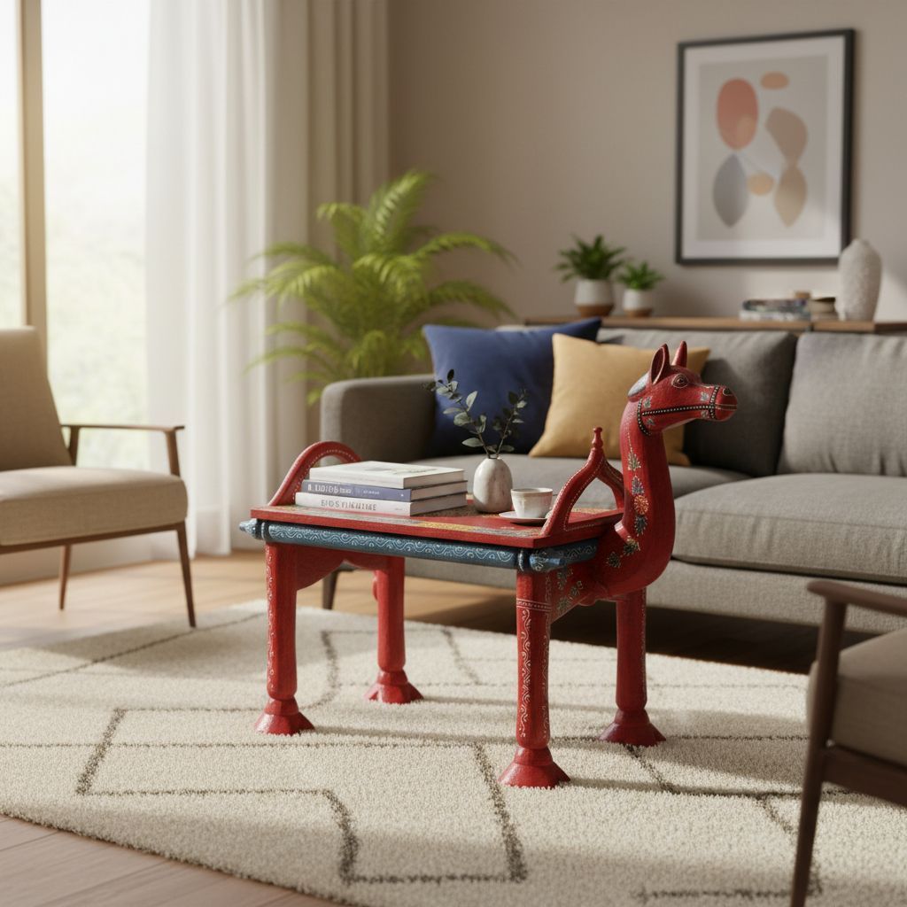 Camel Shaped Wooden Coffee Tables For Home & Office view 2