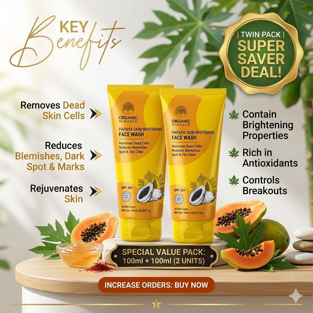 Elegantra Radiant Glow Face Wash (100ml Each - Pack of 2) | Daily Deep Cleansing & Tan Removal Face Cleanser for Glowing Skin, Dark Spots & Uneven Skin Tone