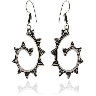CHICAS Silver Color German Silver Boho Style Dangle Drop Fashion Earrings For Women Girls view 2