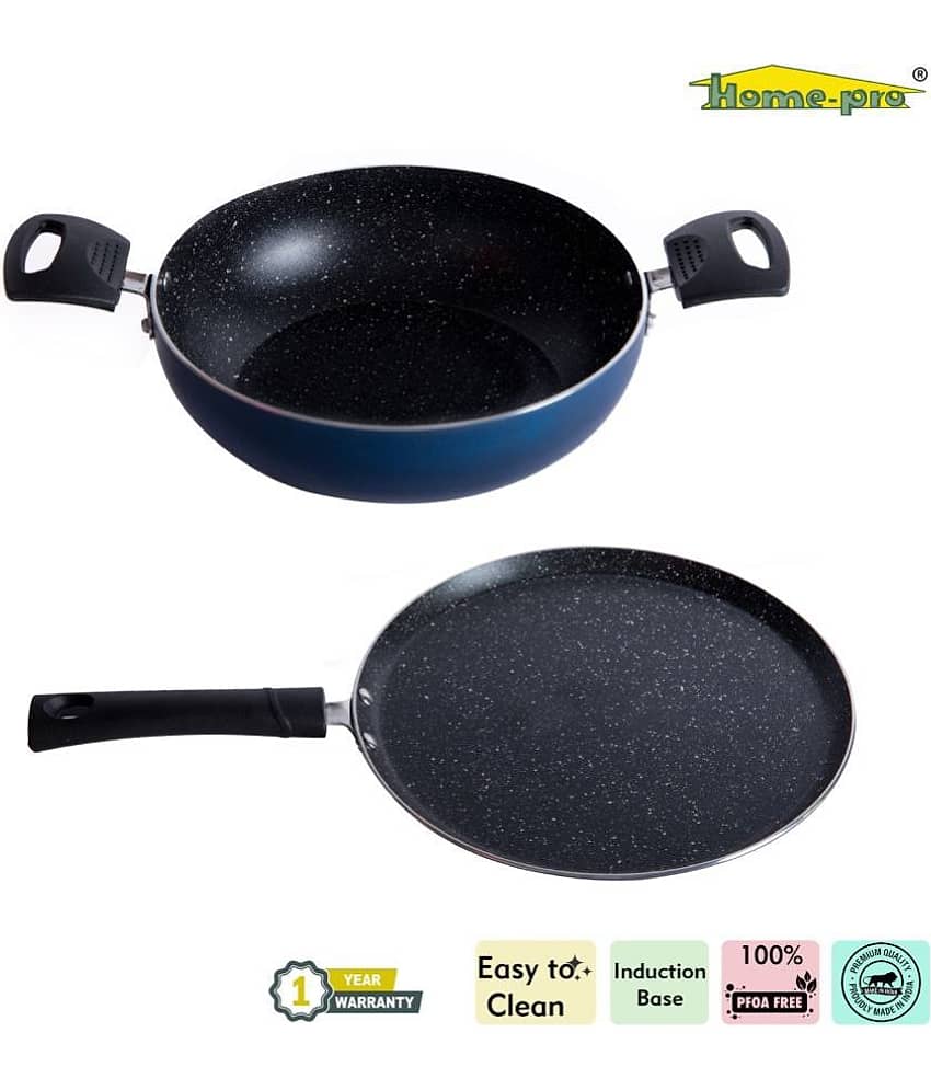 HomePro Non-Stick Set, Dosa Tawa 27 cm, Fry Pan 23 cm (Pack of 2) view 2