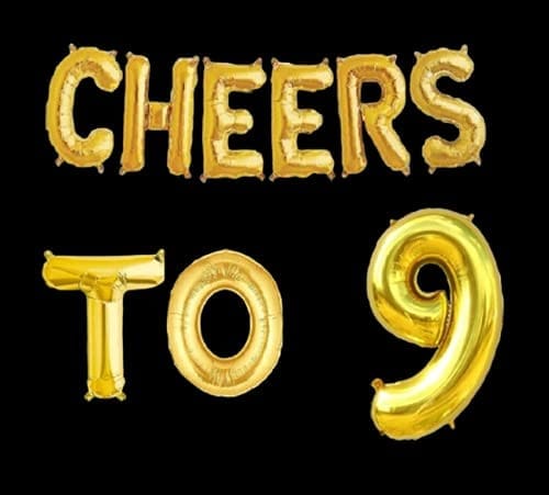 Partyzon Gold Cheers to Birthday Foil Balloon Combo Party Decoration for Anniversary Celebration 16 Inches view 2