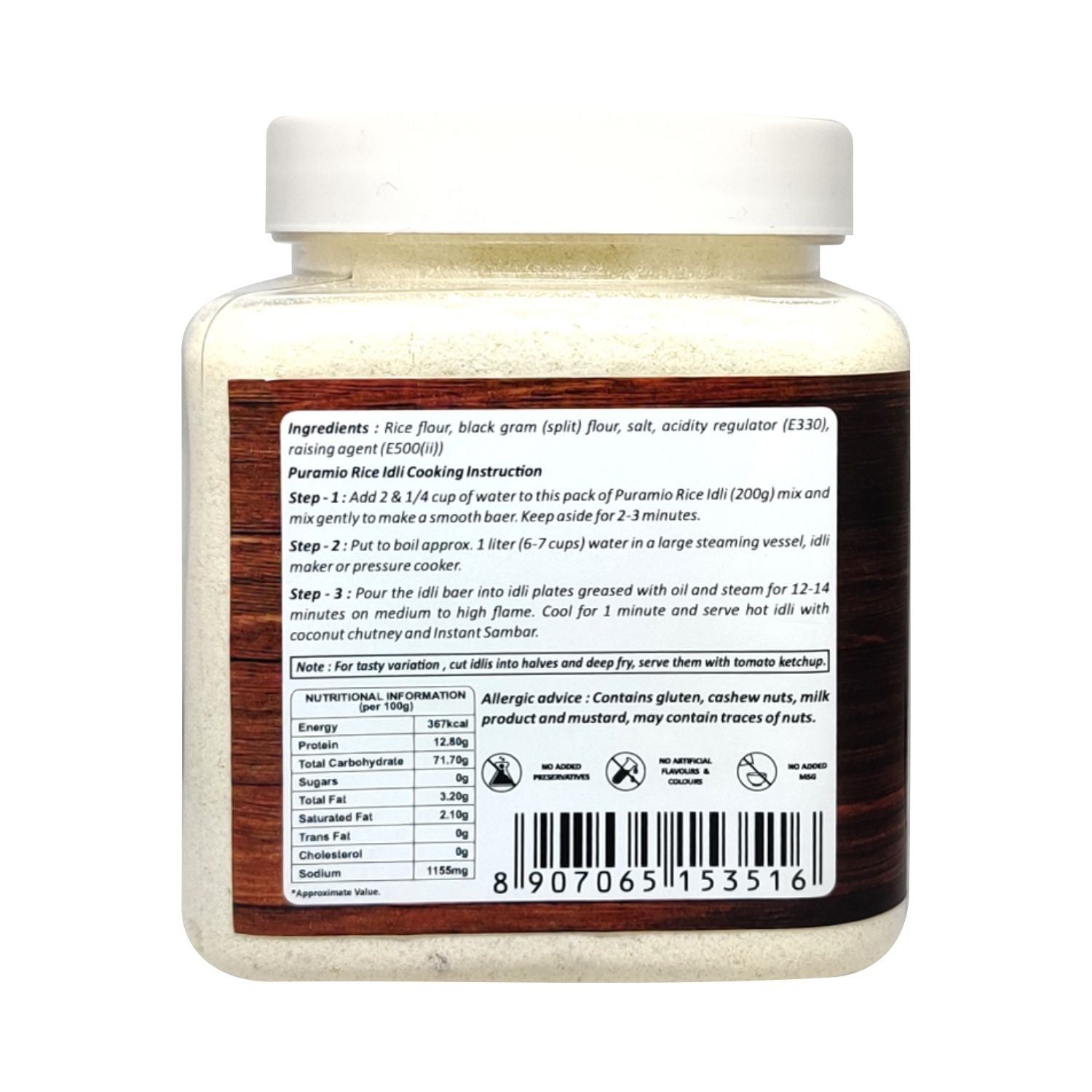 Puramio Instant Breakfast Rice Idli Mix, 600 gm view 2