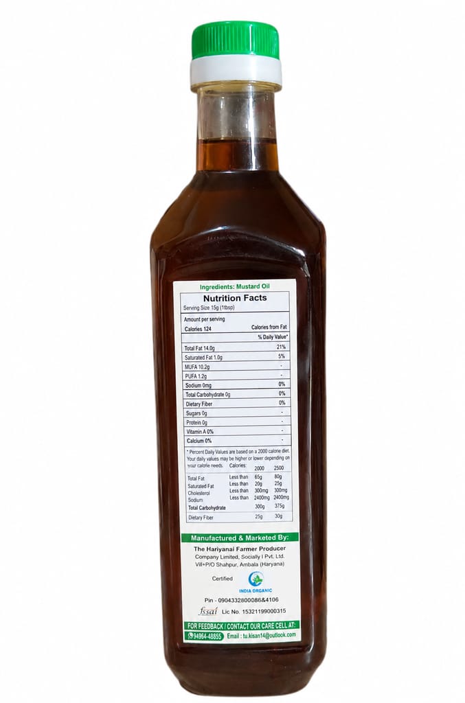 Punjab FPO Organic Mustard Oil, 1L view 2