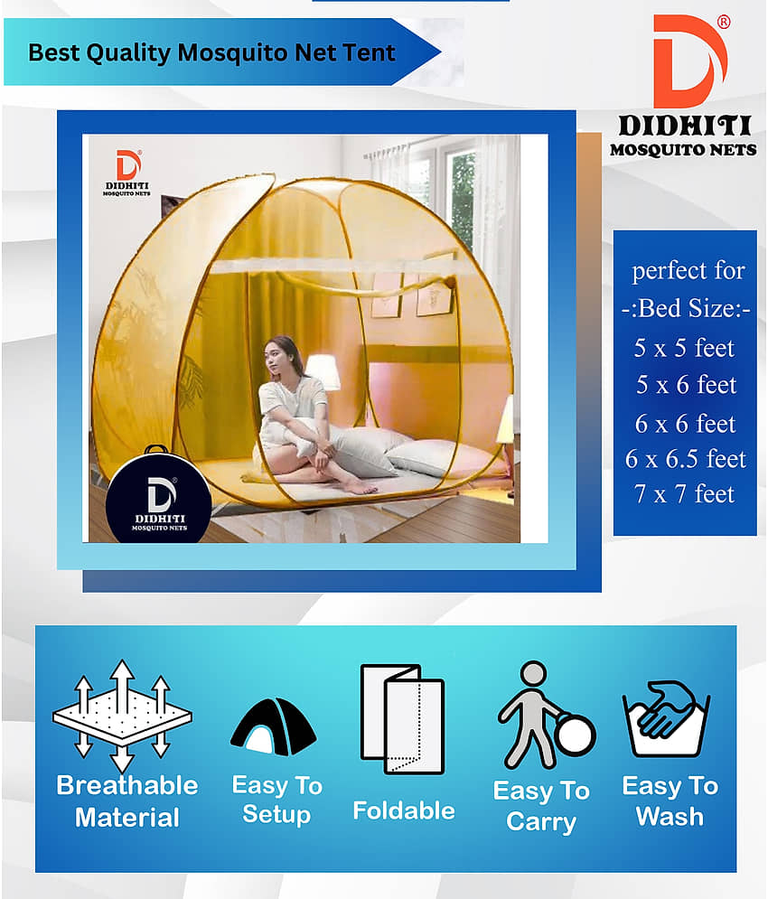 didhiti - Dark Blue HDPE - High Density Poly Ethylene Foldable Mosquito Net, Machardani ( Pack of 1 ) view 2