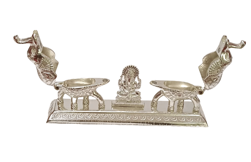 Silver Elephant Ganesha Idol - Auspicious Home Decor view 2