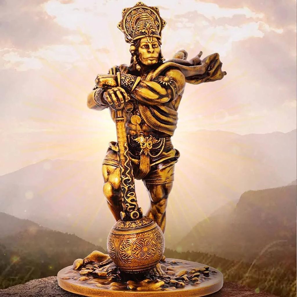 Artarium Hanuman Murti | Hanuman Idol Car Dashboard | Hanuman Ji Car Dashboard | Car Dashboard Idol | Murti Statue for Gift (7.48 Inch) (Bahubali Hanuman) view 2
