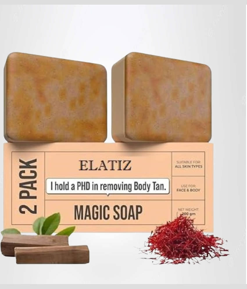 Elatiz Beauty Sandalwood & Saffron soap Magic Soap for All Skin Type ( Pack of 2 )