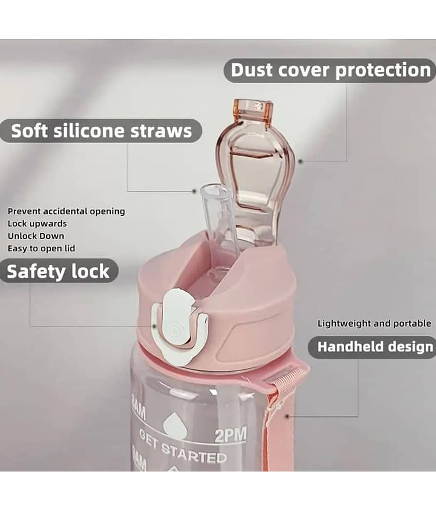 GMPex 900ml Clear Motivation Sipper Bottle (Mix Color) Assorted Plastic Sipper Water Bottle 900 mL ( Set of 1 ) view 2