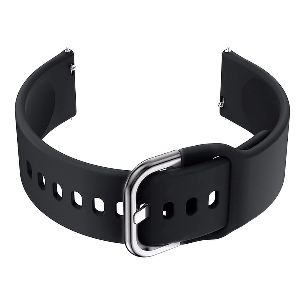 19MM Smart Watch Strap For Compatible With Strap Sillicon Black (Black) view 2