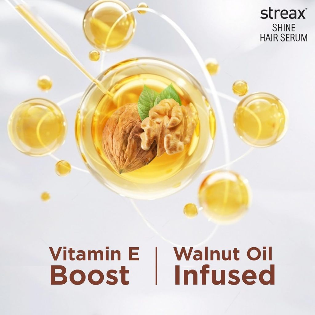 Streax Hair Serum - Vitalised with Walnut Oil | 90ml view 2