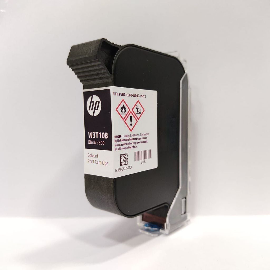 HP W3T10B Black 2590 Solvent Print Cartridge 12.7mm – Original HP Ink for Industrial Solvent Printers view 2