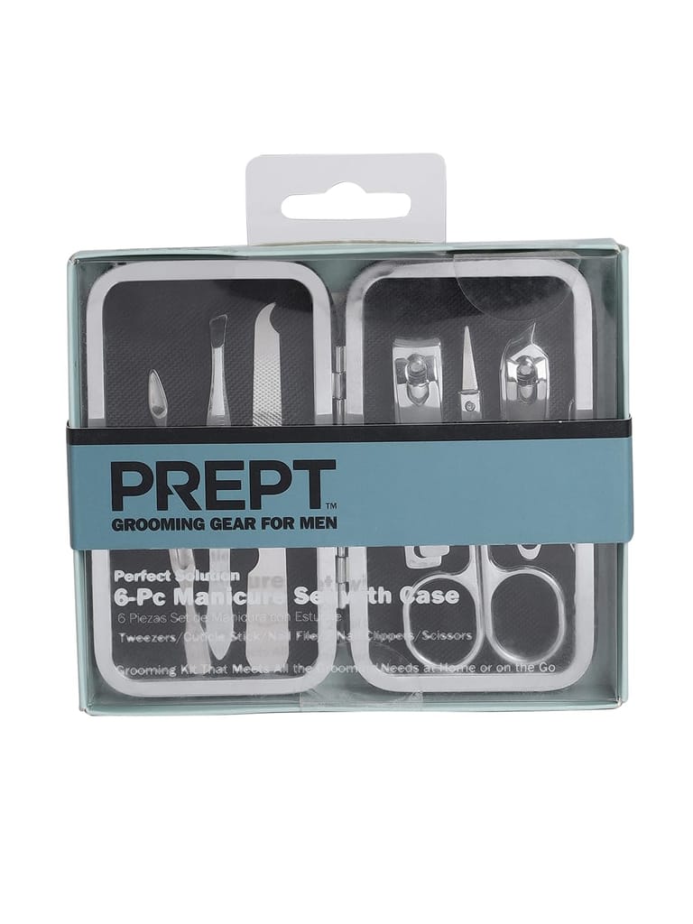 PREPT Premium Manicure Set 6 pcs, Stainless Steel, Portable Travel Grooming Kit for Men with Luxurious Black Case - California Proposition 65 listed - Lead free | Cadmium Free | Phthalates Free view 2