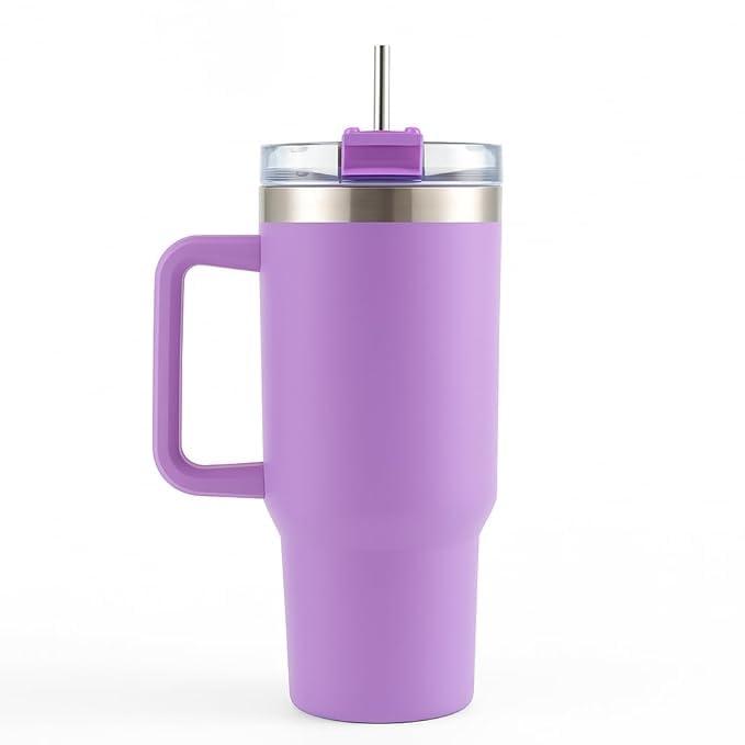 1200ml Steel Hot and Cold Tumbler - 1 straw view 2