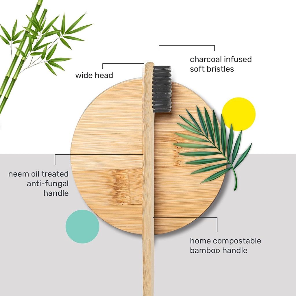 Lifeori Bamboo Oral Care Kit for Men & Women | Eco-Friendly Combo with Bamboo Toothbrush, Tongue Cleaner & Travel Toothbrush Case | Natural, Sustainable & Travel-Friendly Oral Hygiene Set view 2